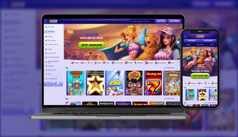 Spinbara Casino Spiele - Slot Lobby und mobile Navigation